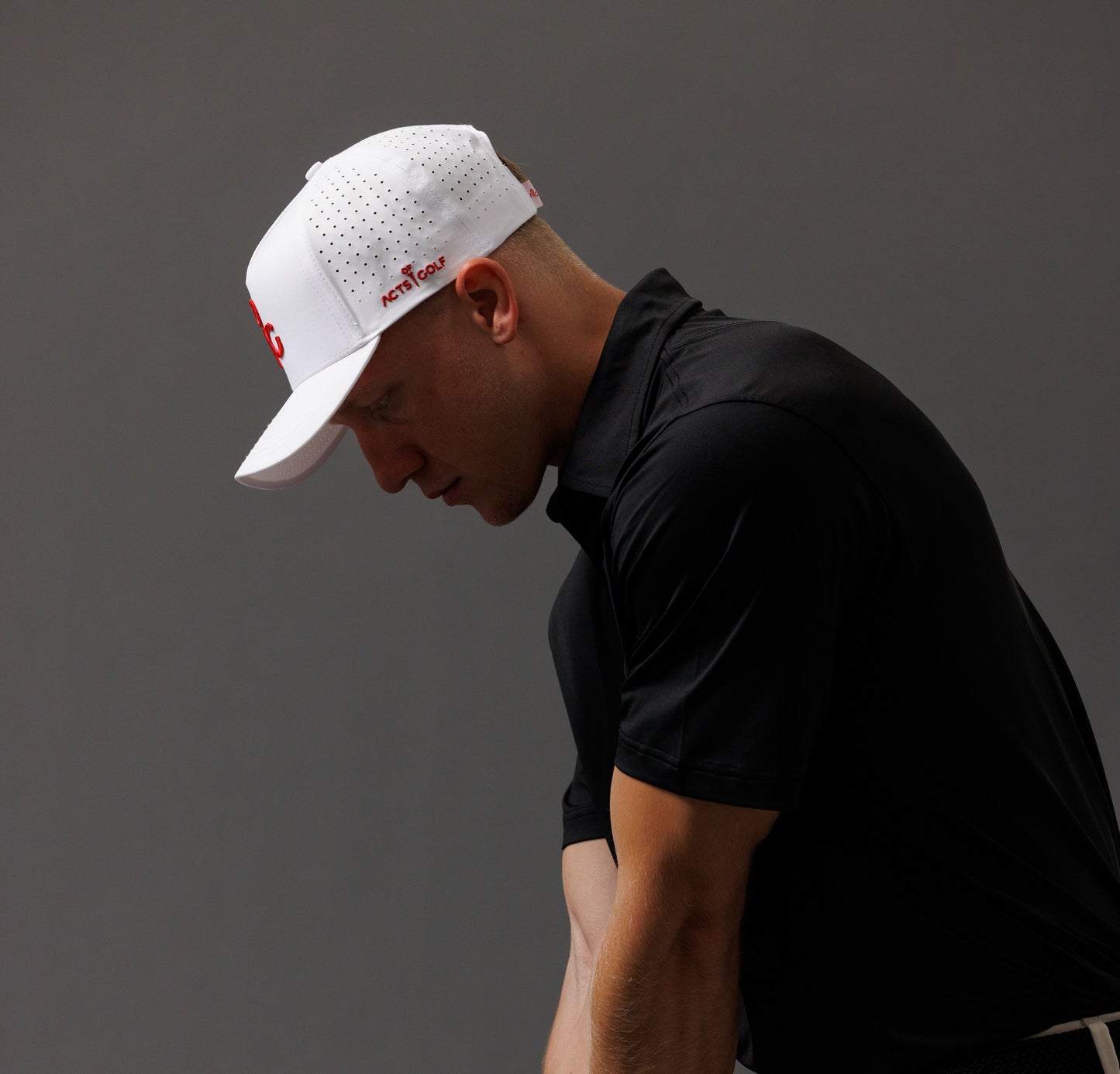 White & Red Icon Hat