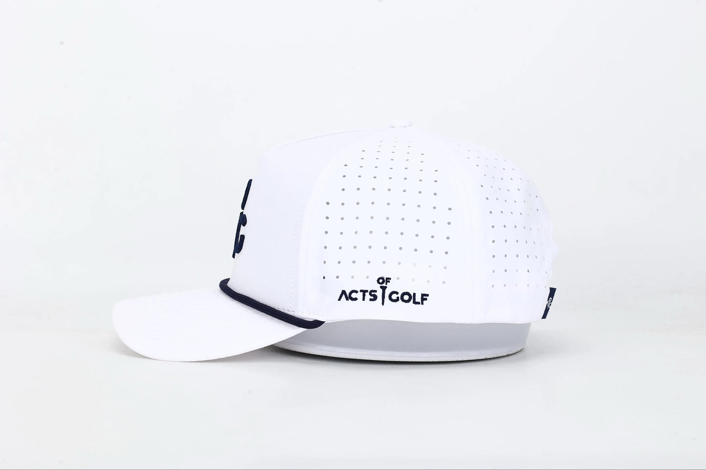 White & Navy Icon Rope Hat