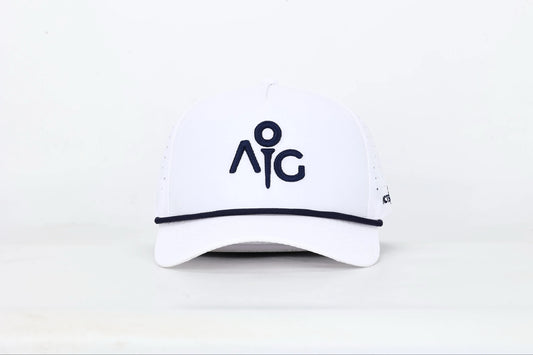 White & Navy Icon Rope Hat