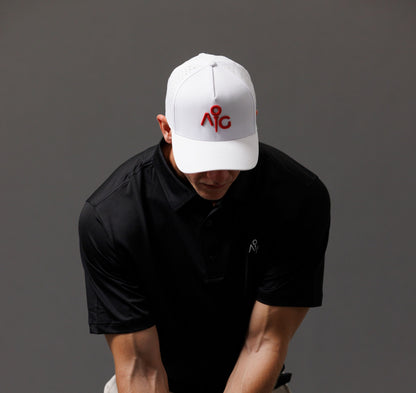 White & Red Icon Hat