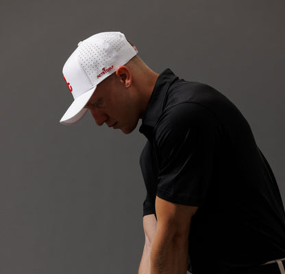 White & Red Icon Hat