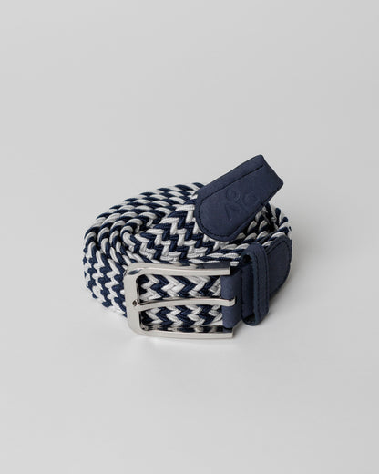 Navy/White Woven Belt