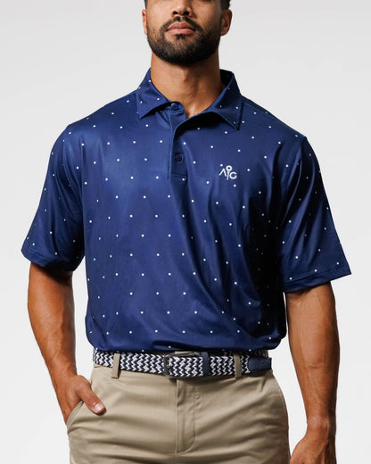 Classic Polo Navy Blue & White Dots