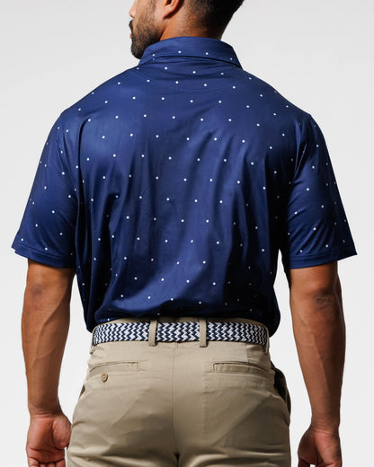 Classic Polo Navy Blue & White Dots