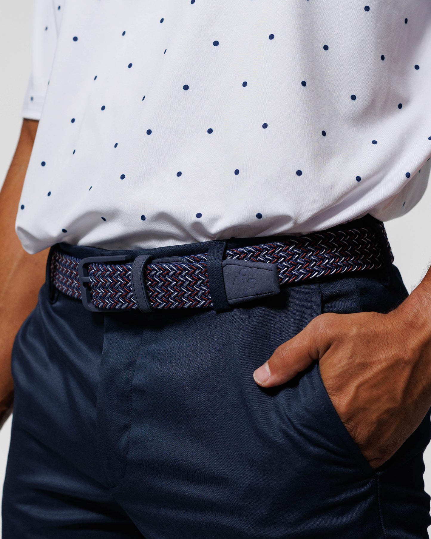 Navy/Red/White Woven Belt