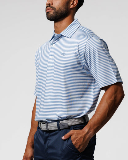 Classic Polo Sky Blue & White Stripe